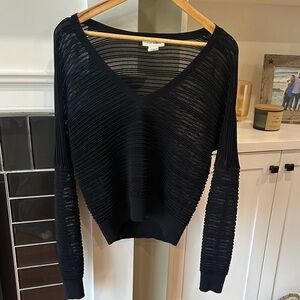 Club Monaco Black Sheer Textured Sweater